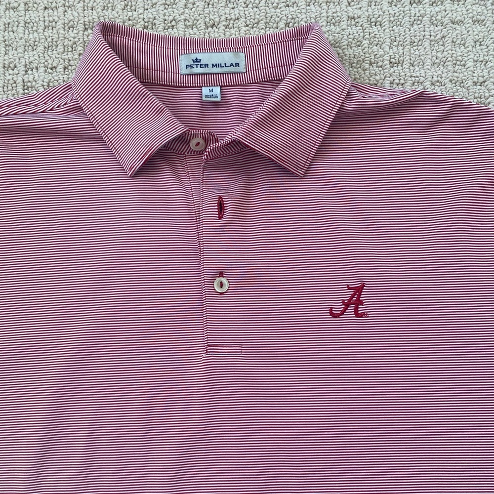 Peter Millar Medium Alabama Polo - Crimson & White